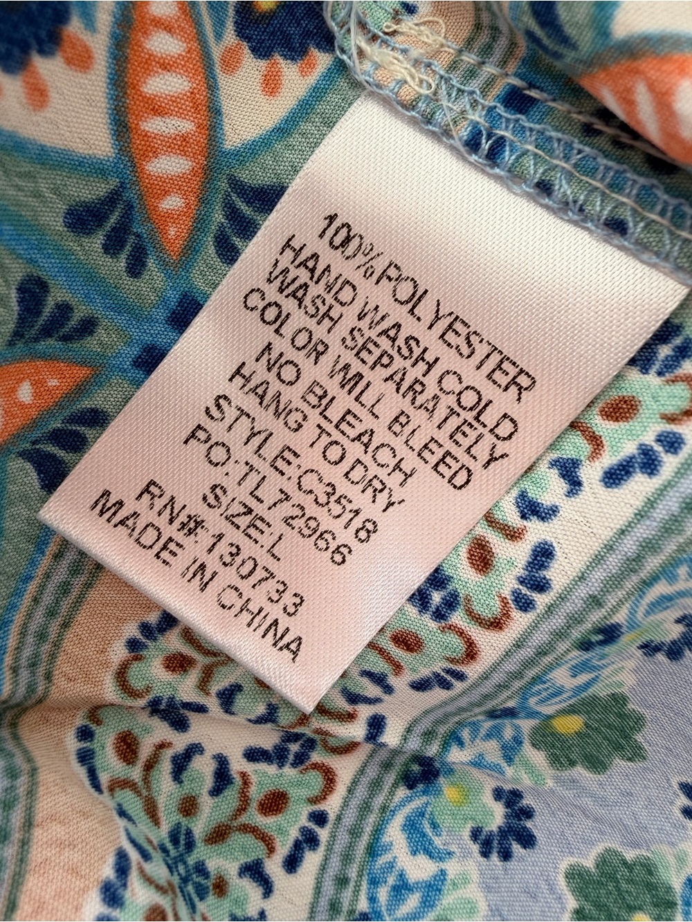 Umgee USA Wide Leg Palazzo Pants L Blue Boho Medallion Tile Print Coastal Flowy - Picture 14 of 14